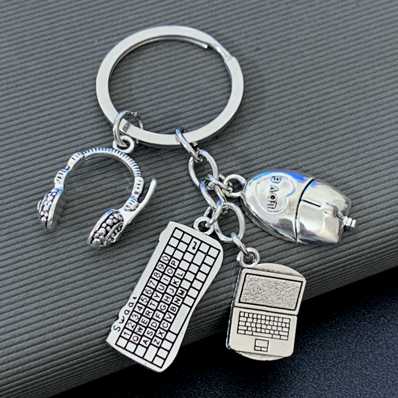 Laptop Accessories Bundle - Zinc alloy computer themed keychain with